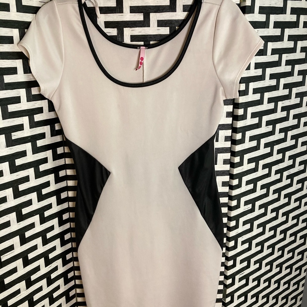 Black and white mini dress